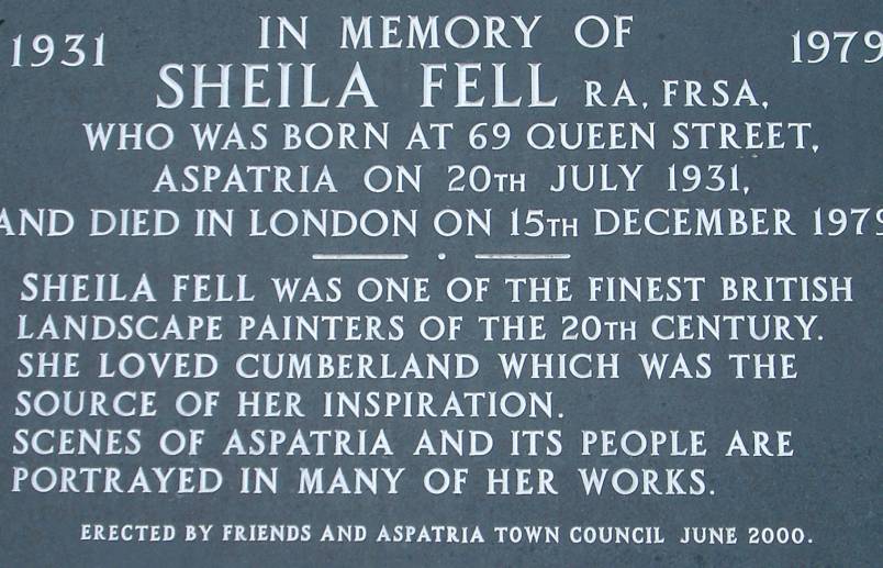 Plaque in her memory in Aspatria